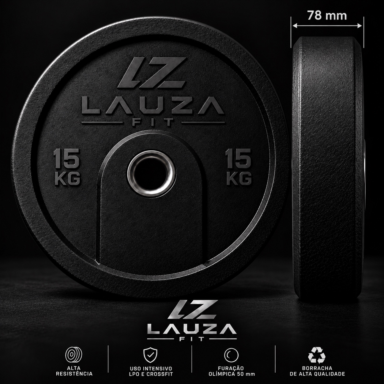 Anilha olímpica Lauza Fit de 15 kg