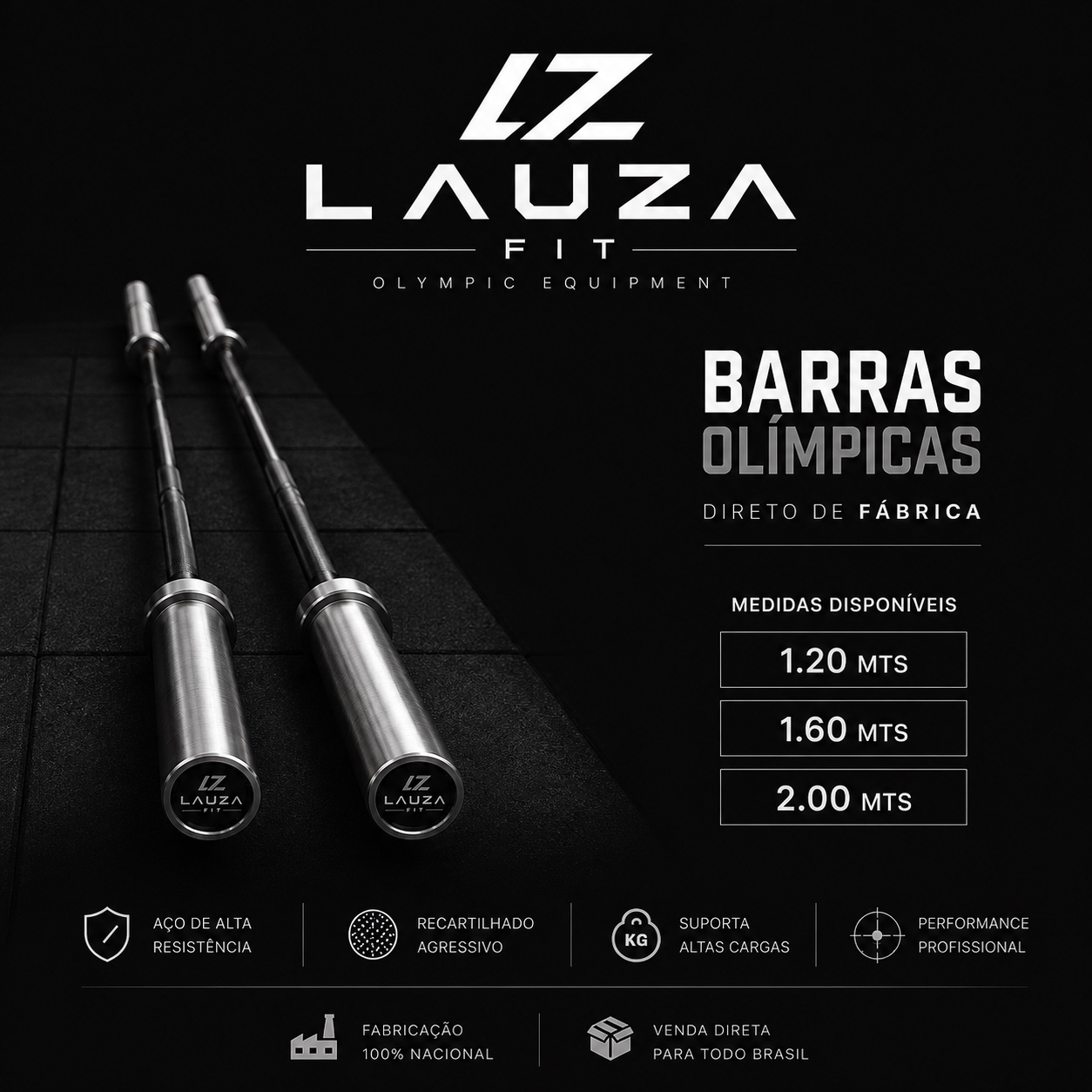 Barras olímpicas para musculação Lauza Fit